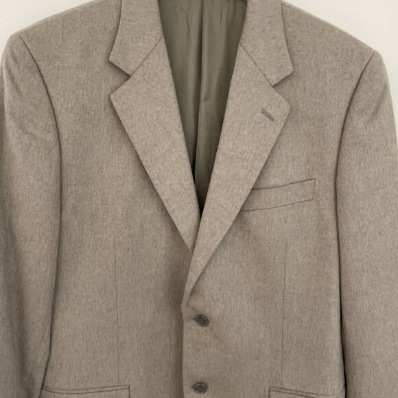 Joseph & Lyman Cashmere Blazer Sport Coat Men 40R Beige Two Button Ventless EUC - Picture 2 of 14